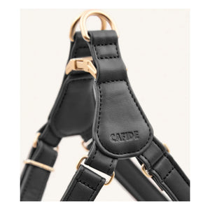 Cafide - Collar de perro vegano de piel Step in | Negro