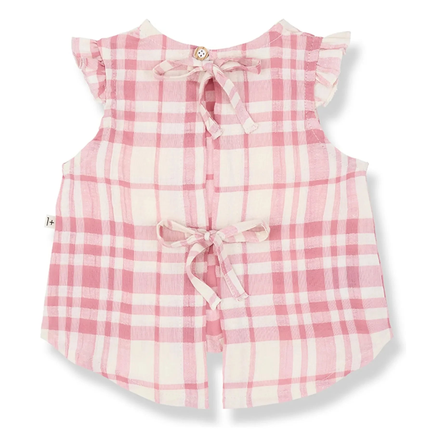 1+ in the family - Blusa escocesa de lino Ferrosa | Rosa palo