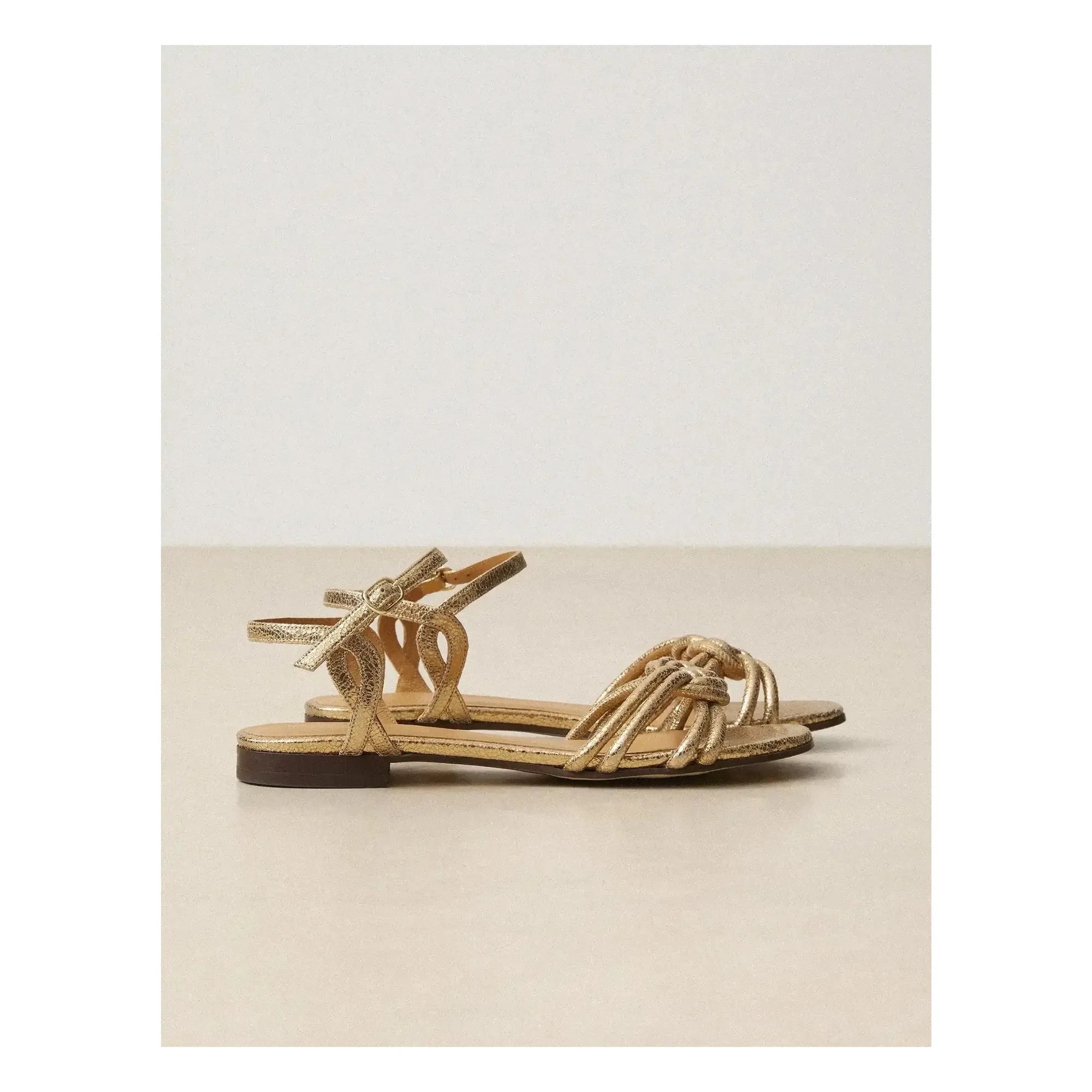 Rivecour - Sandalias n°112 Cuero Agrietado | Dorado