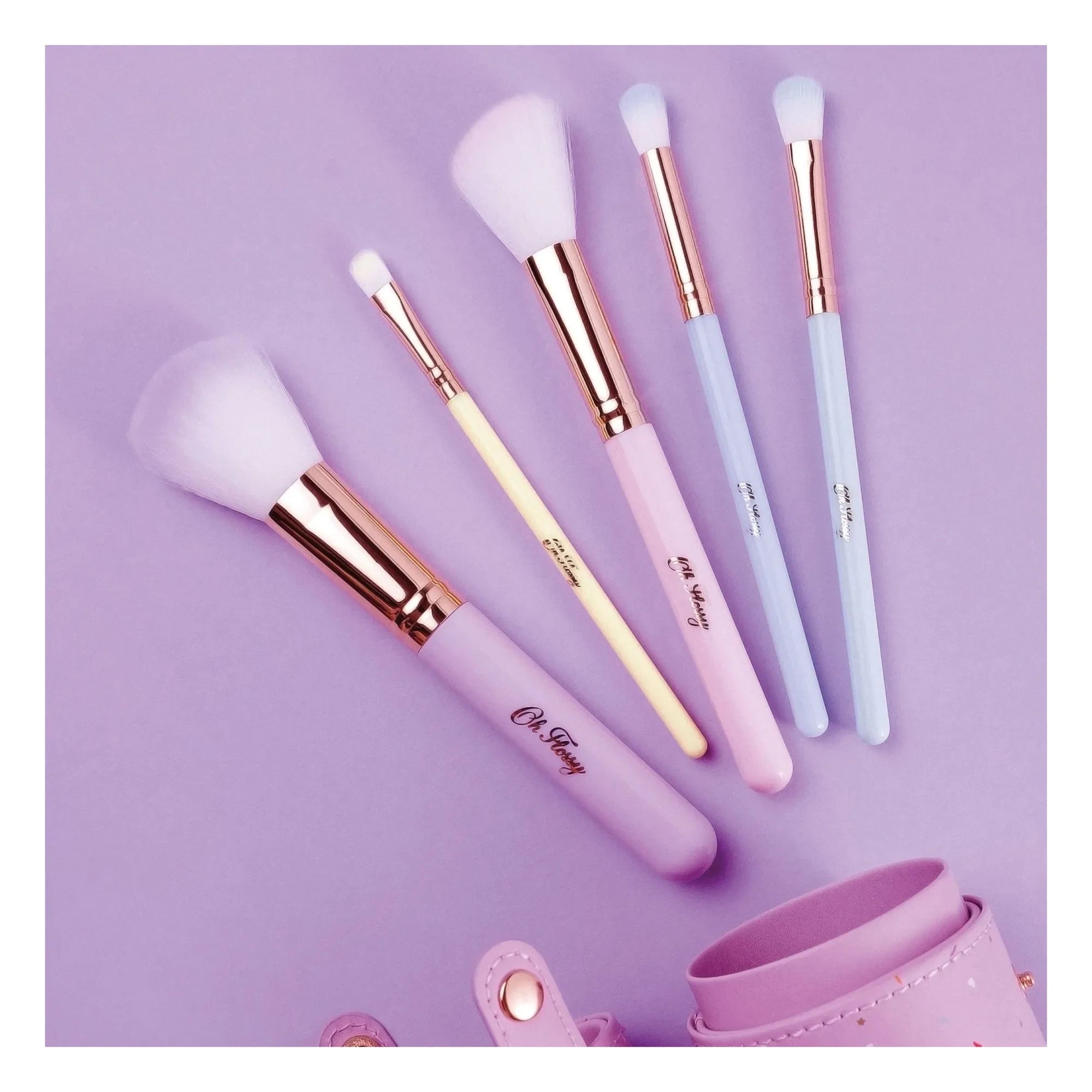 Oh Flossy - Brochas de Maquillaje Arcoíris - Set de 5