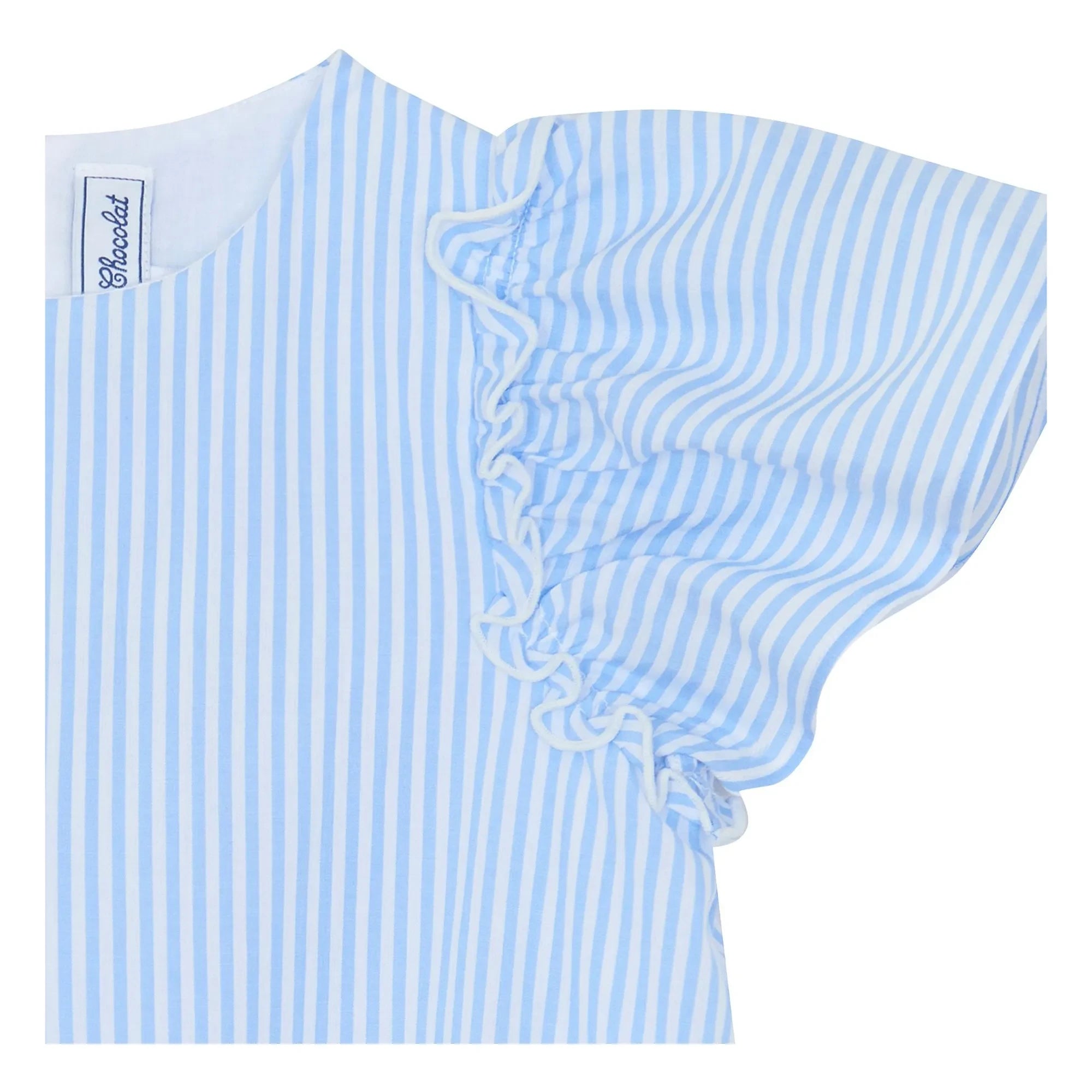Tartine et Chocolat - Vestido de rayas con volantes | Azul