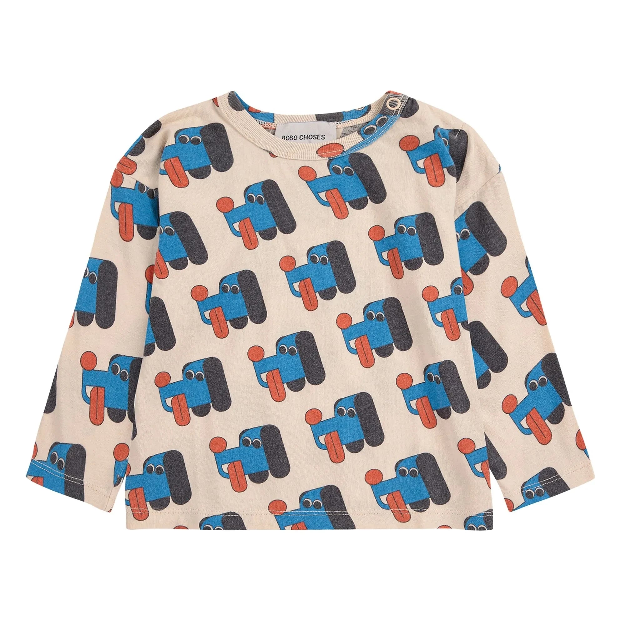 Bobo Choses - Camiseta de algodón orgánico con estampado de perros | Beige