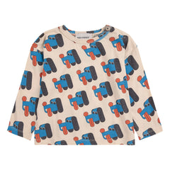 Bobo Choses - Camiseta de algodón orgánico con estampado de perros | Beige
