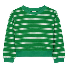 We Are Kids - Sudadera con toalla de algodón orgánico a rayas de Nat | Verde