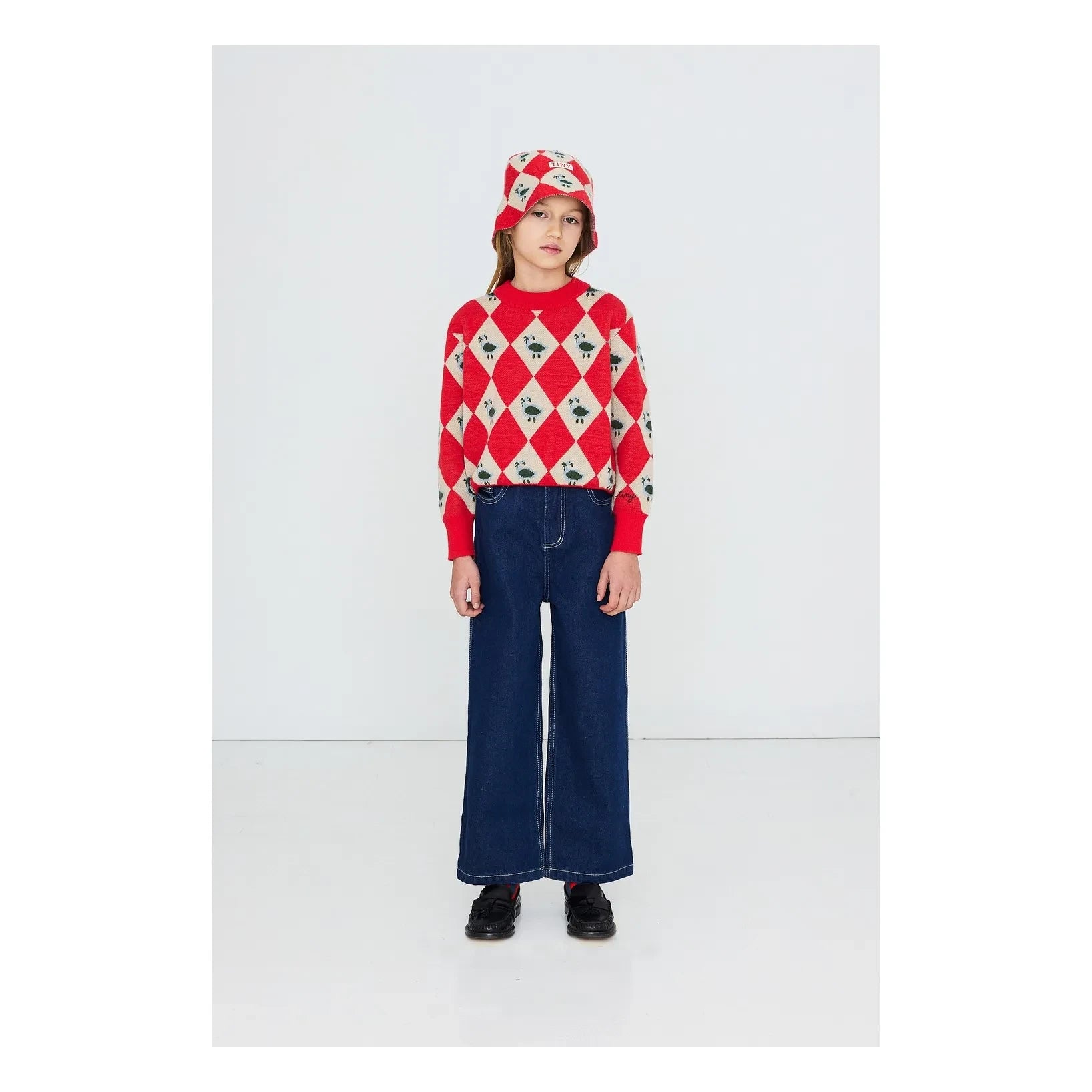 Tinycottons - Argyle Yün Kazak | Kırmızı