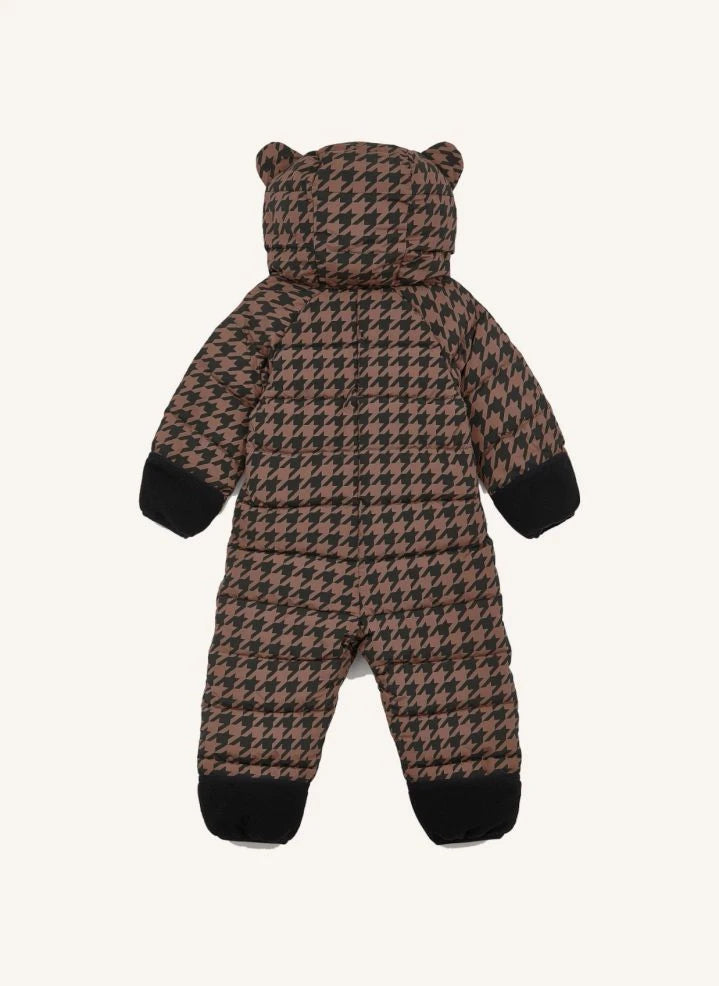 Töastie - Chaqueta Cloud Houndstooth Impermeable Hecha de Materiales Reciclados | Marrón