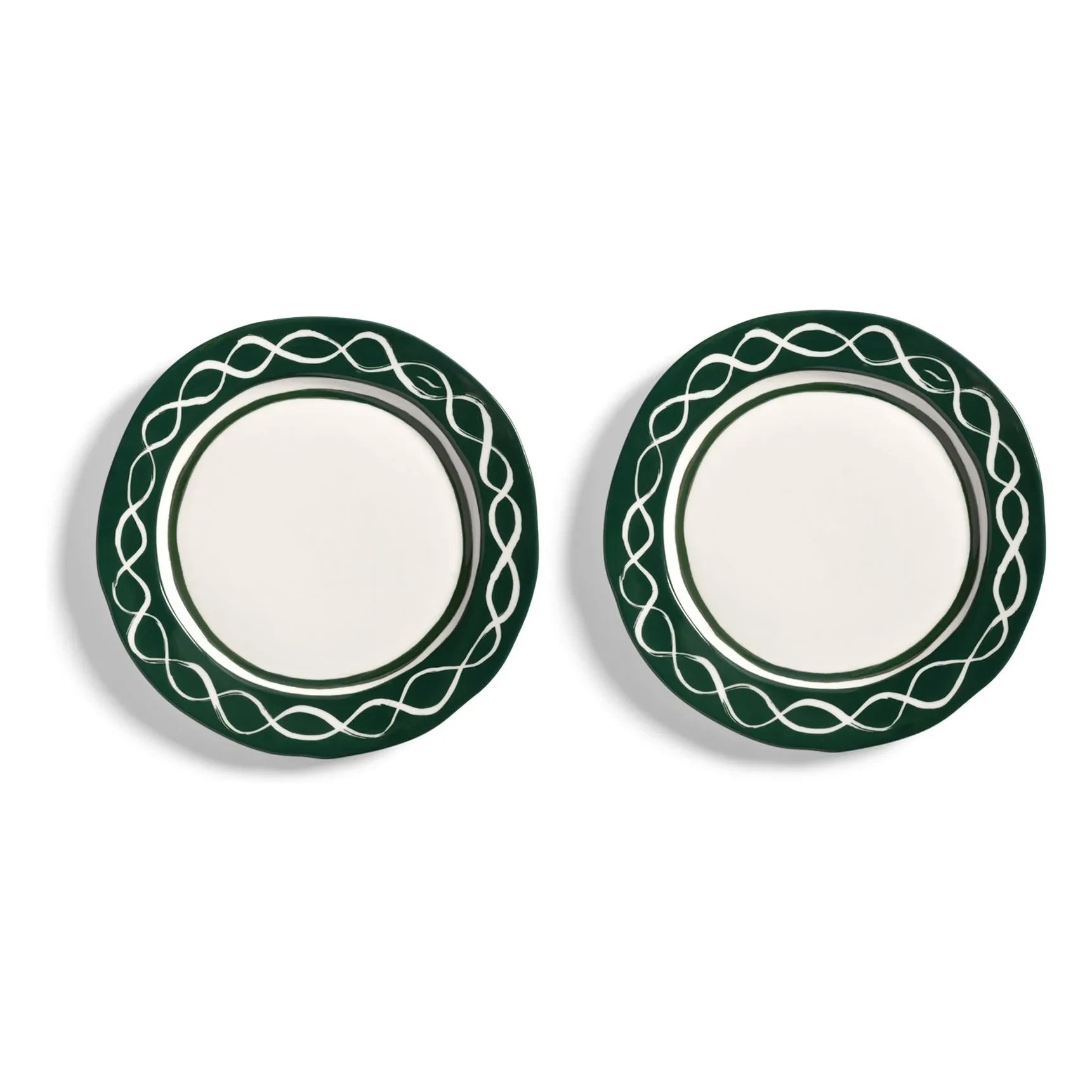 &Klevering - Platos de porcelana Festivo - Juego de 2 | Verde