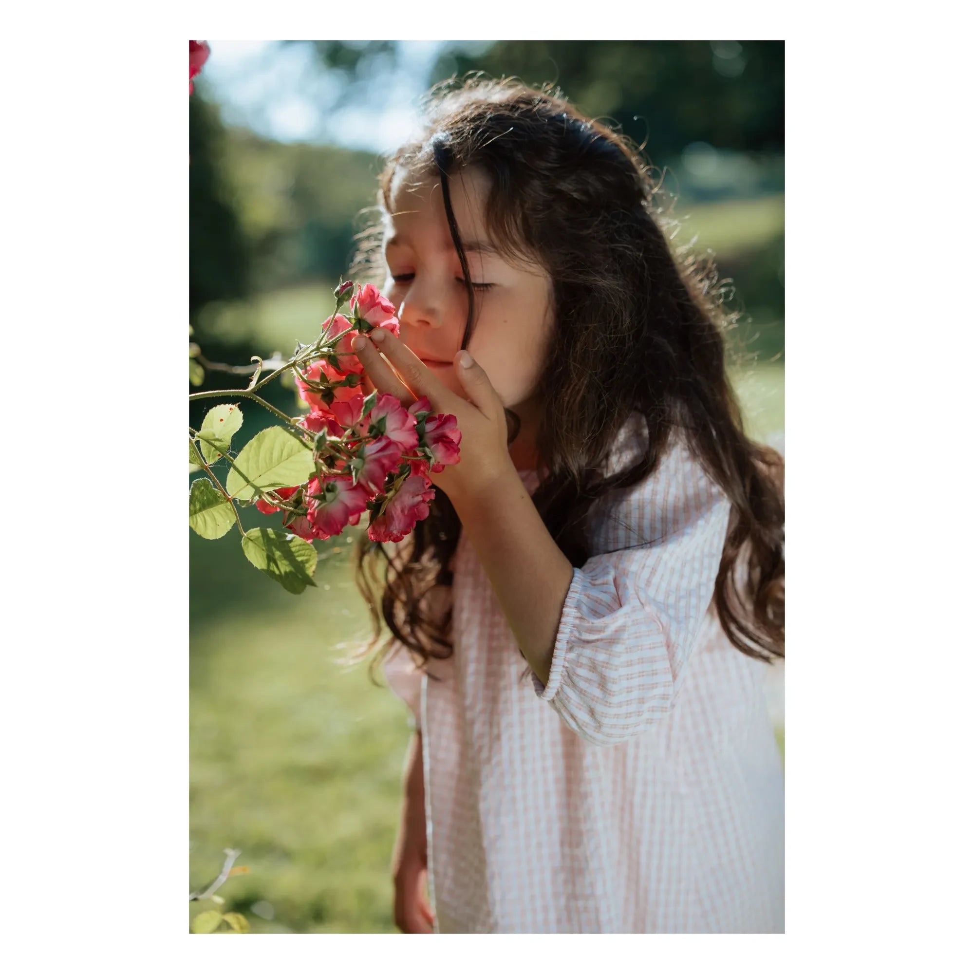 Risu Risu - Camisón de algodón orgánico Vichy Ostuni | Rosa claro