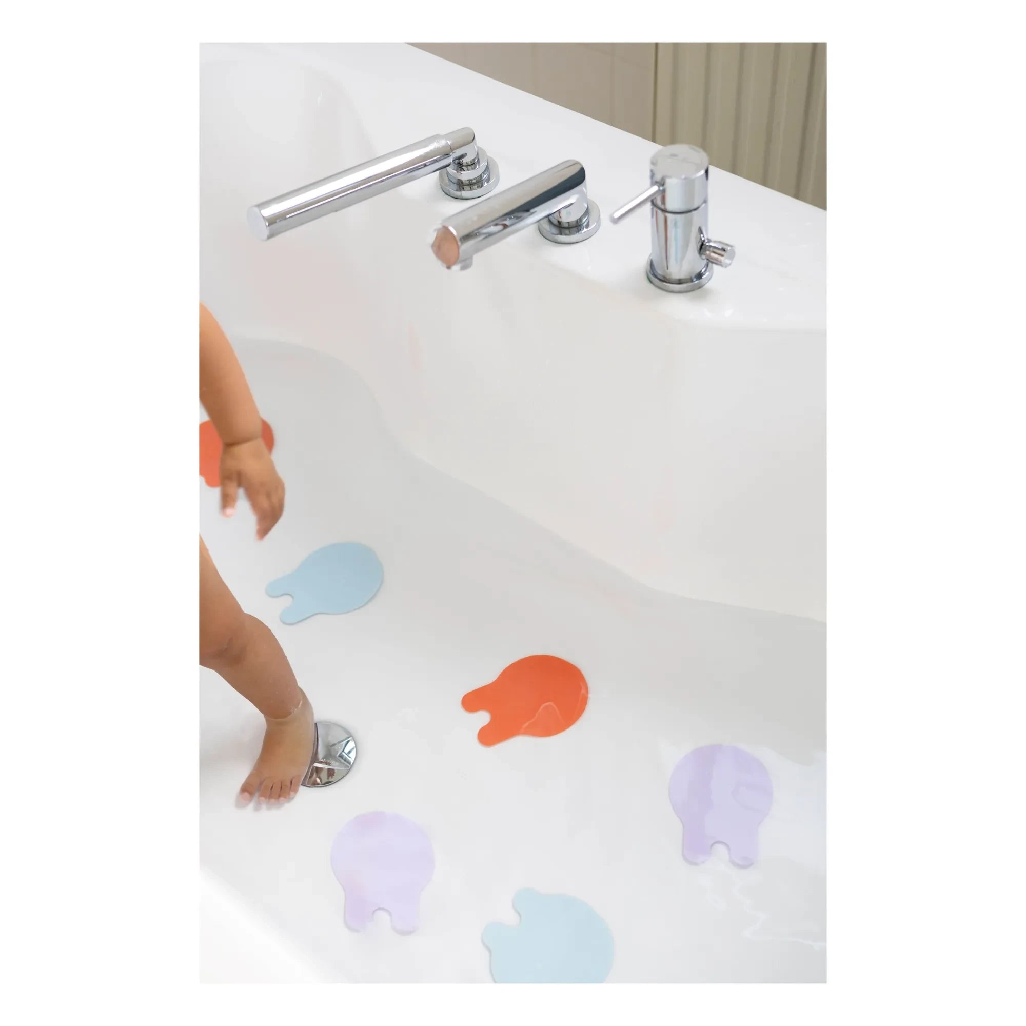 Quut - Alfombrillas de baño Grippi - Set de 8 | Coral