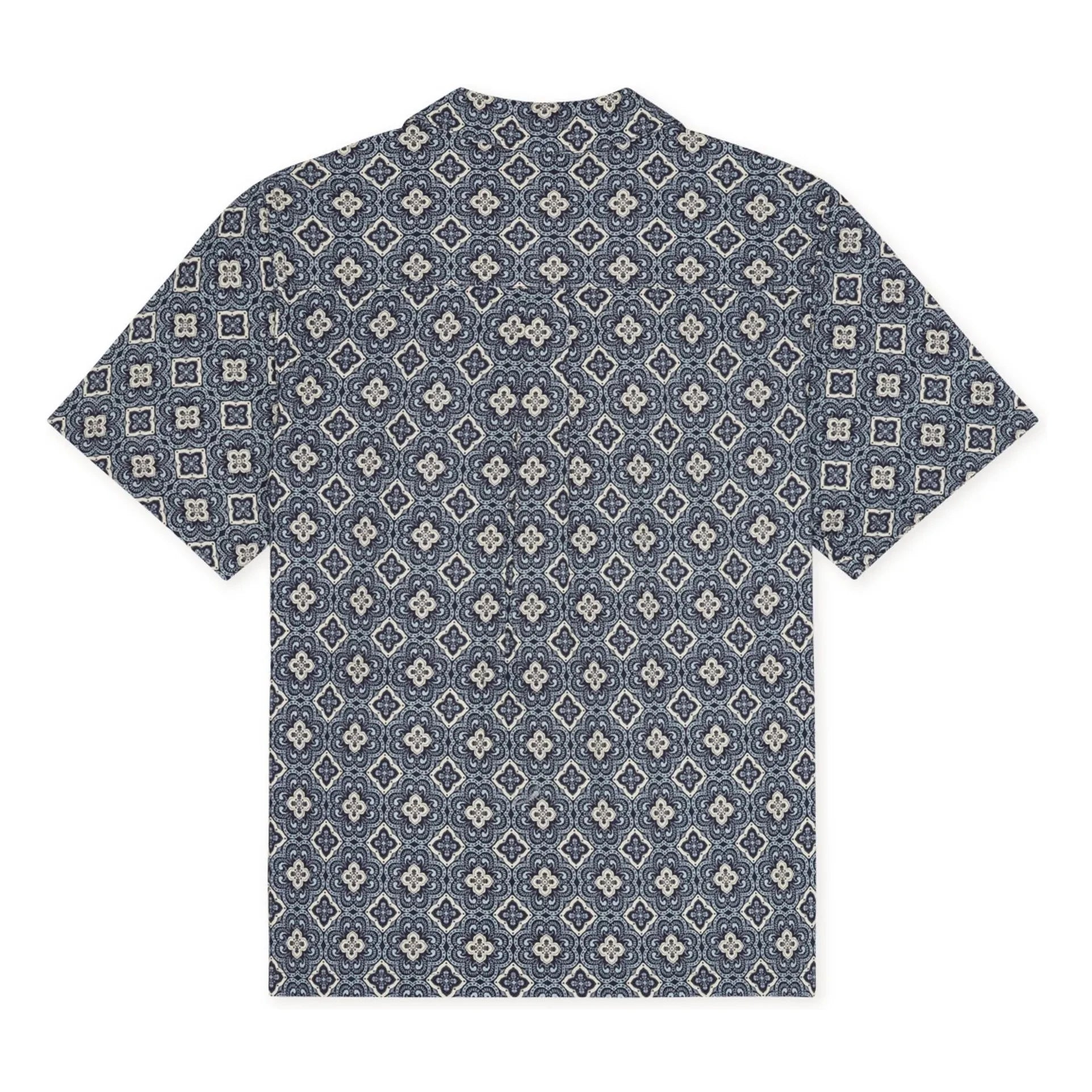 Les Deux - Camisa de manga corta de algodón orgánico Lukas Arabesque | Azul