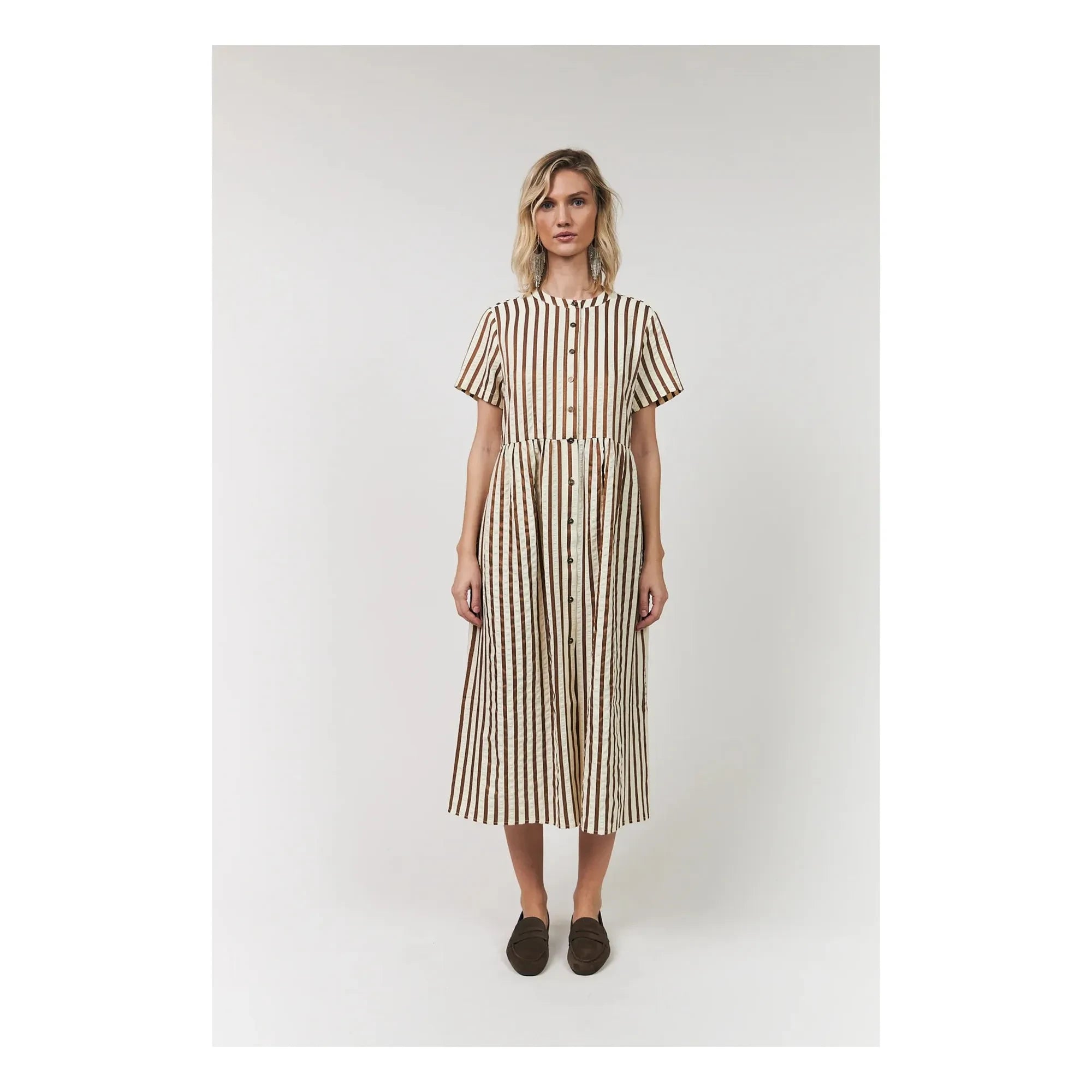 Lollys Laundry - Vestido Aliya Algodón | Moca