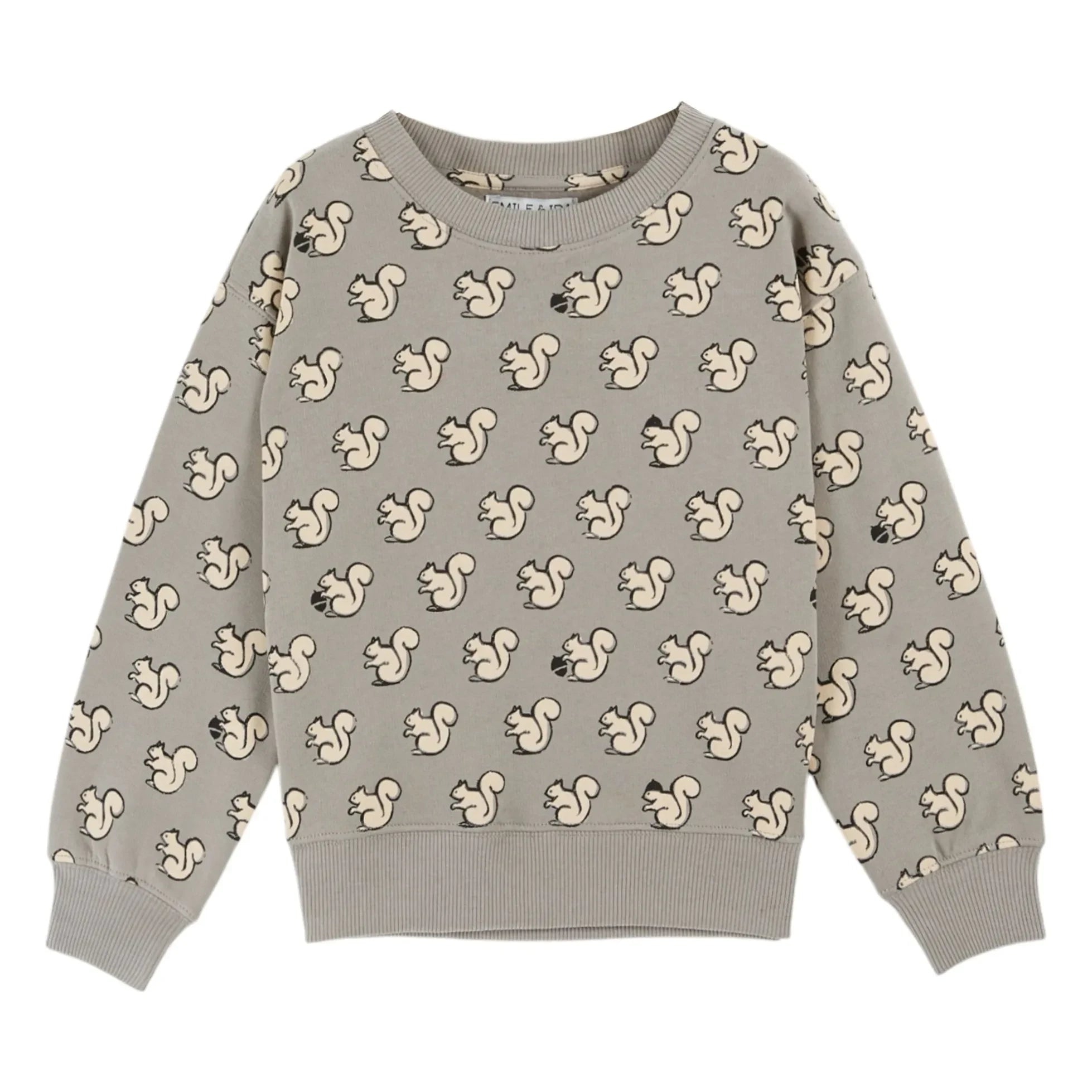 Emile et Ida - Sudadera de algodón orgánico con ardillas | Gris