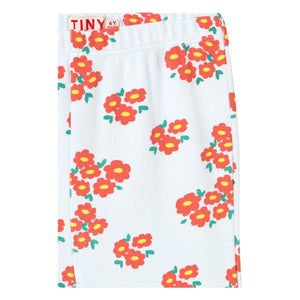 Tinycottons - Pantalones acampanados de algodón orgánico acanalado con estampado floral | Azul claro