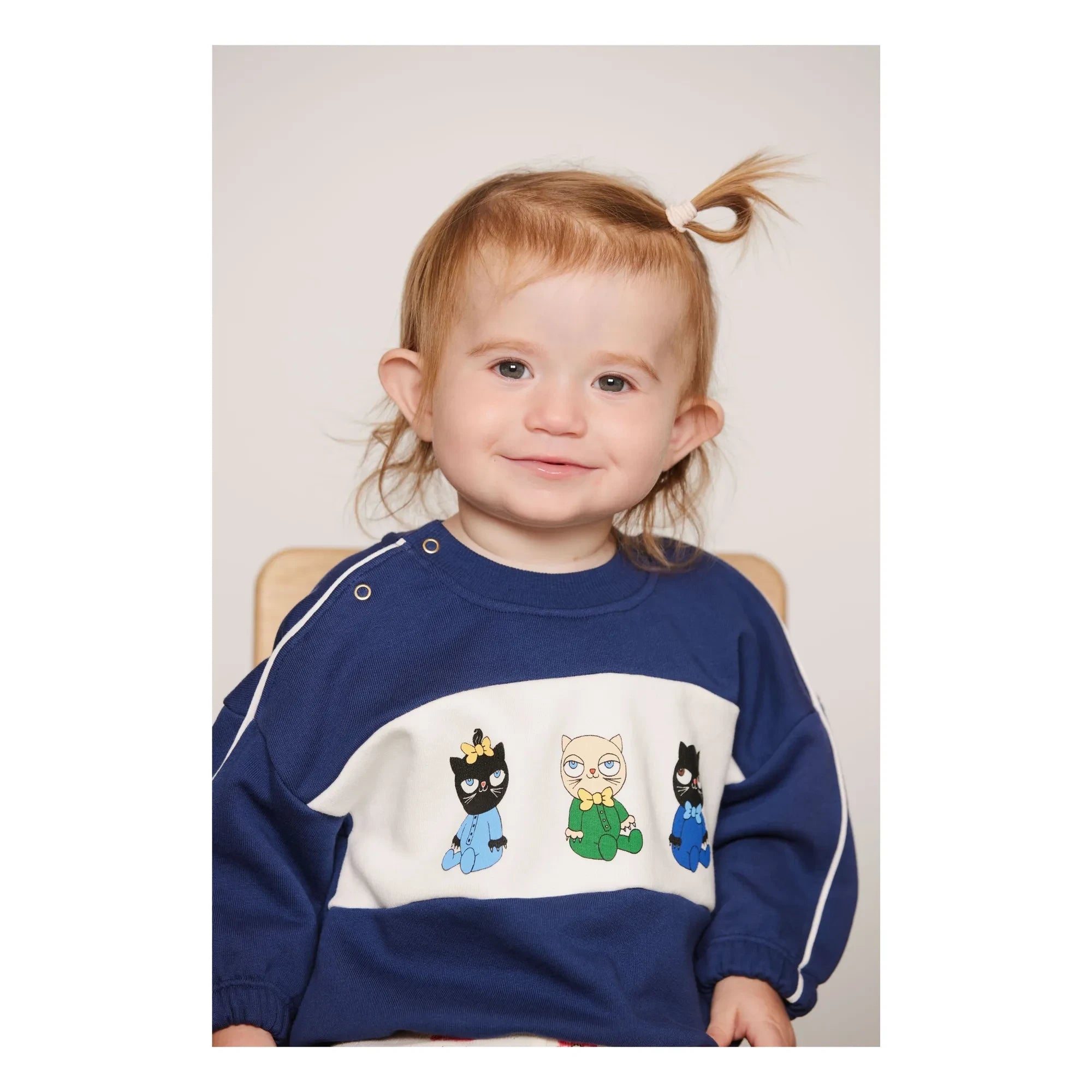 Mini Rodini - Sweatshirt de algodón orgánico con animales | Azul Oscuro