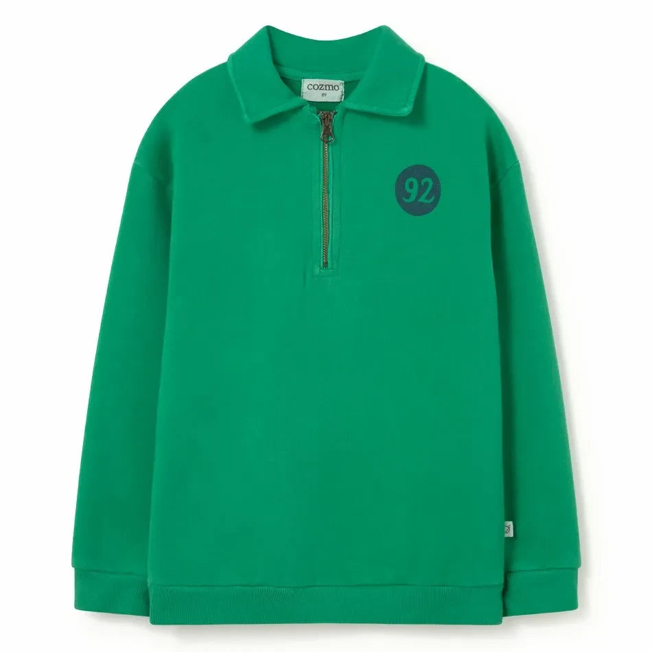 Cozmo - Otto Polo Yaka Sweatshirt | Meadow Green