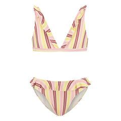 Beachlife - Traje de baño con lazos a rayas | Amarillo pálido