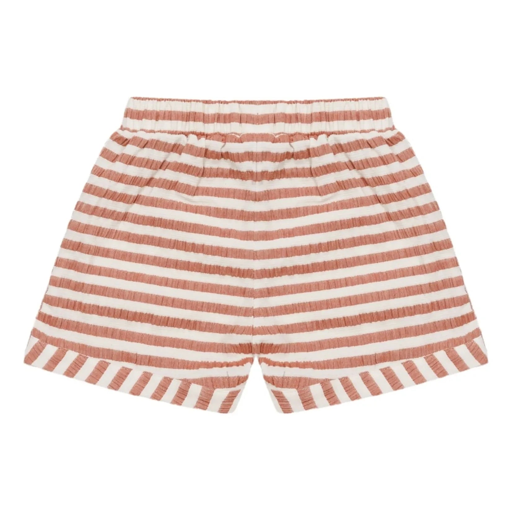 Donsje - Pantalones Cortos de Algodón Orgánico a Rayas Kaatio | Camel
