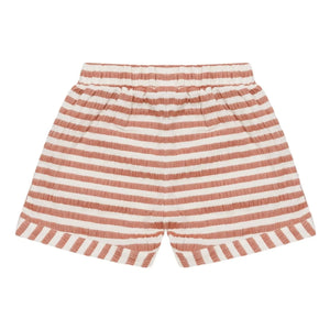 Donsje - Pantalones Cortos de Algodón Orgánico a Rayas Kaatio | Camel