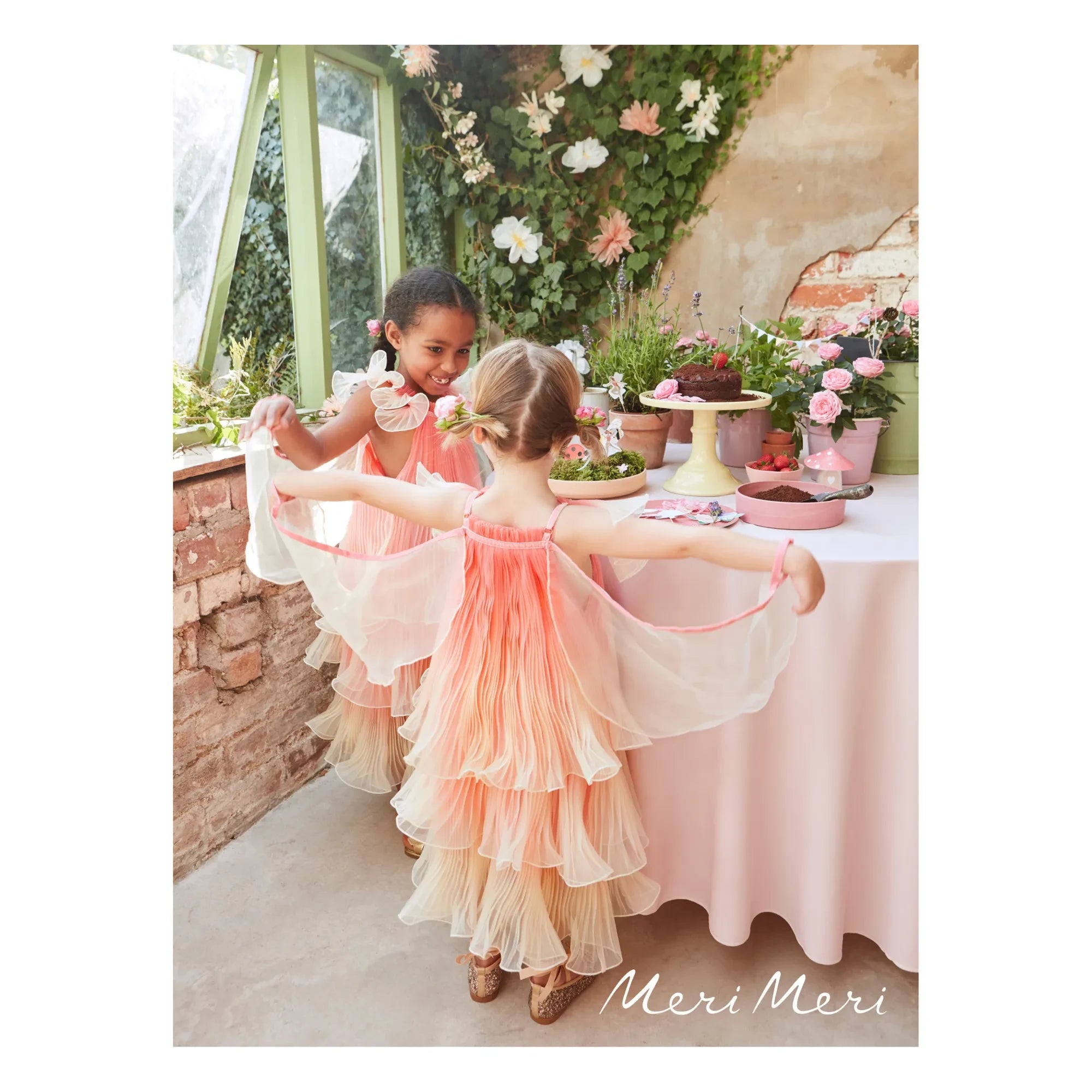 Meri Meri - Vestido de hada de organza plisada y varita mágica