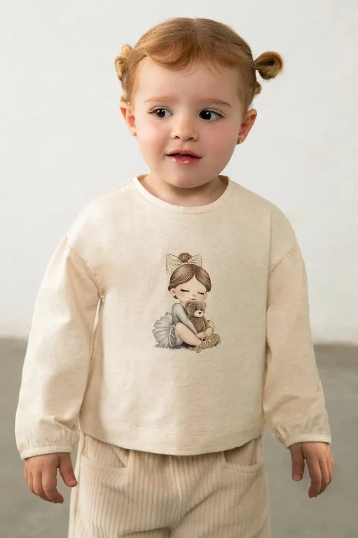 Blusa de manga larga de algodón para niñas Mayoral