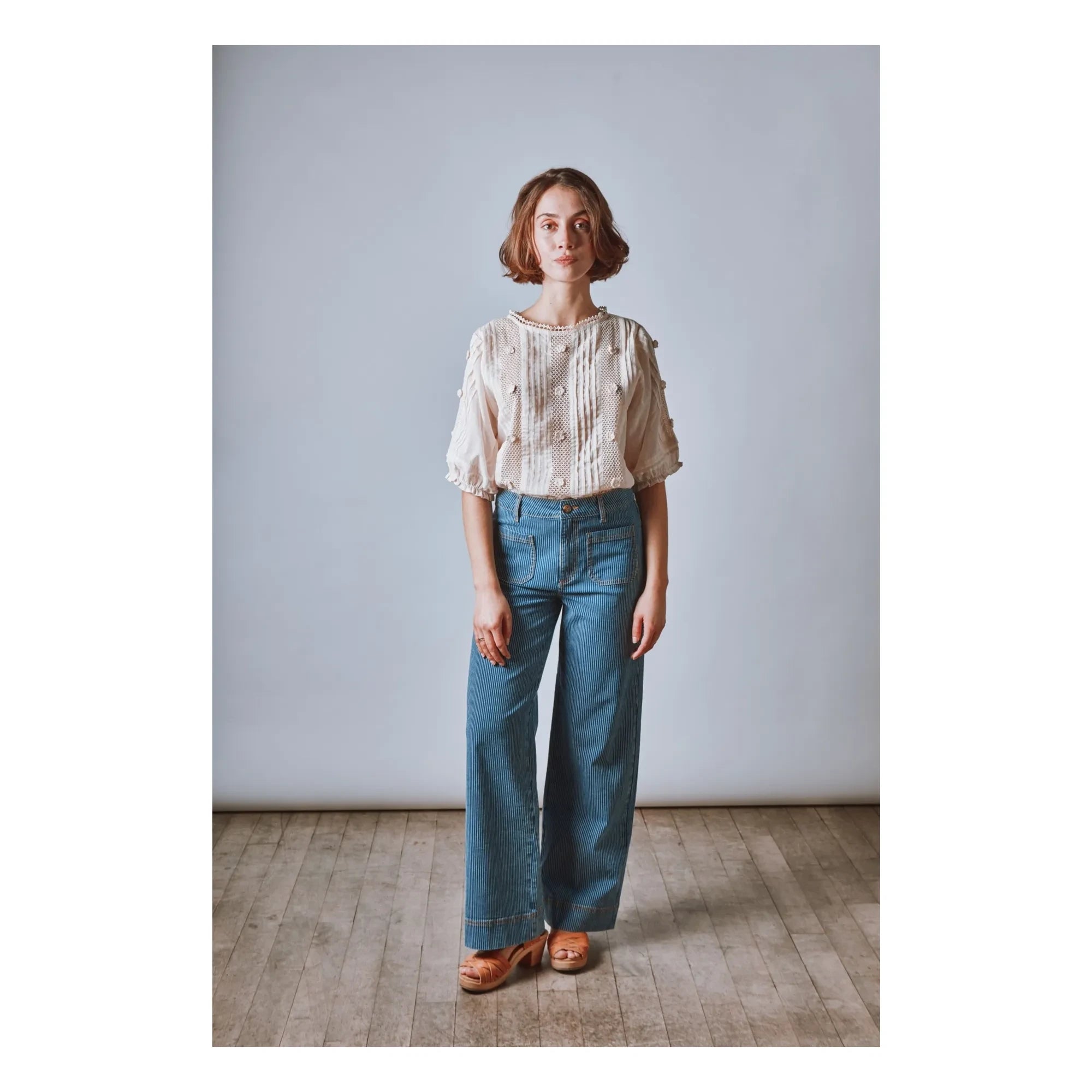 Emile et Ida - Blusa de algodón bordada | Crema