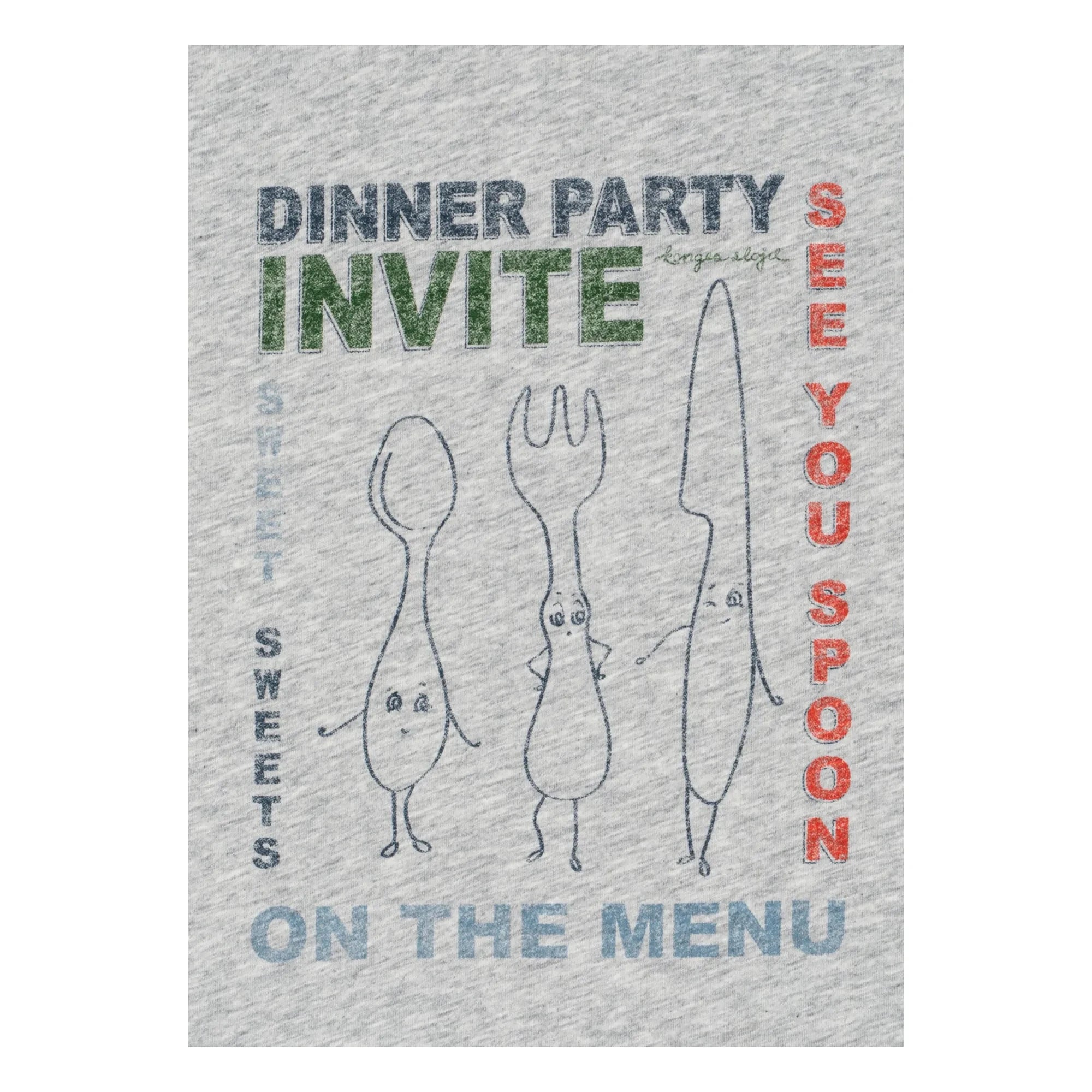 Konges Sløjd - Camiseta Famo Dinner Party de algodón orgánico | Gris jaspeado