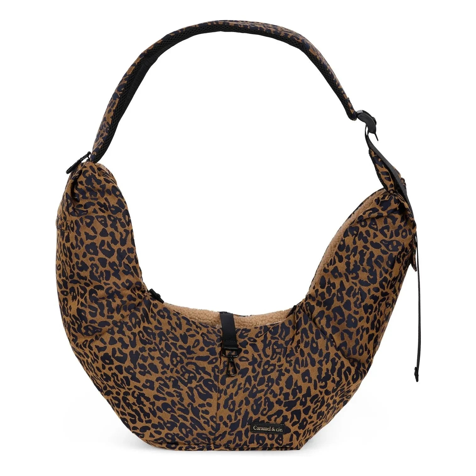 Caramel & Cie - Bolso bandolera Promenade con estampado de perro leopardo | Marrón
