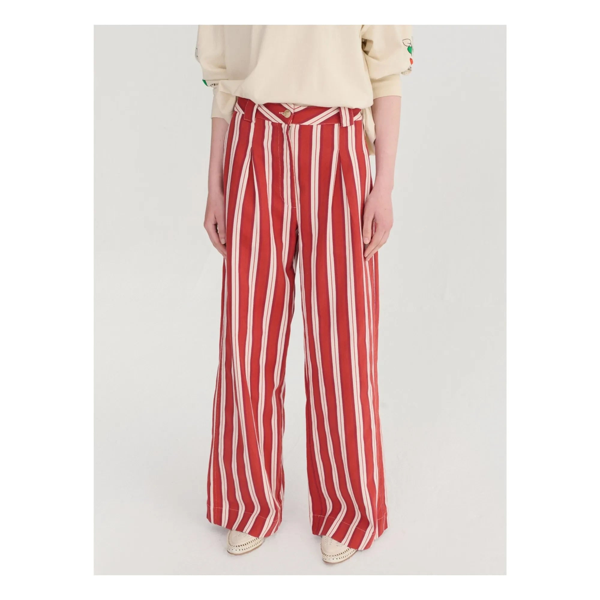 Bobo Choses - Pantalones de rayas de algodón | Rojo