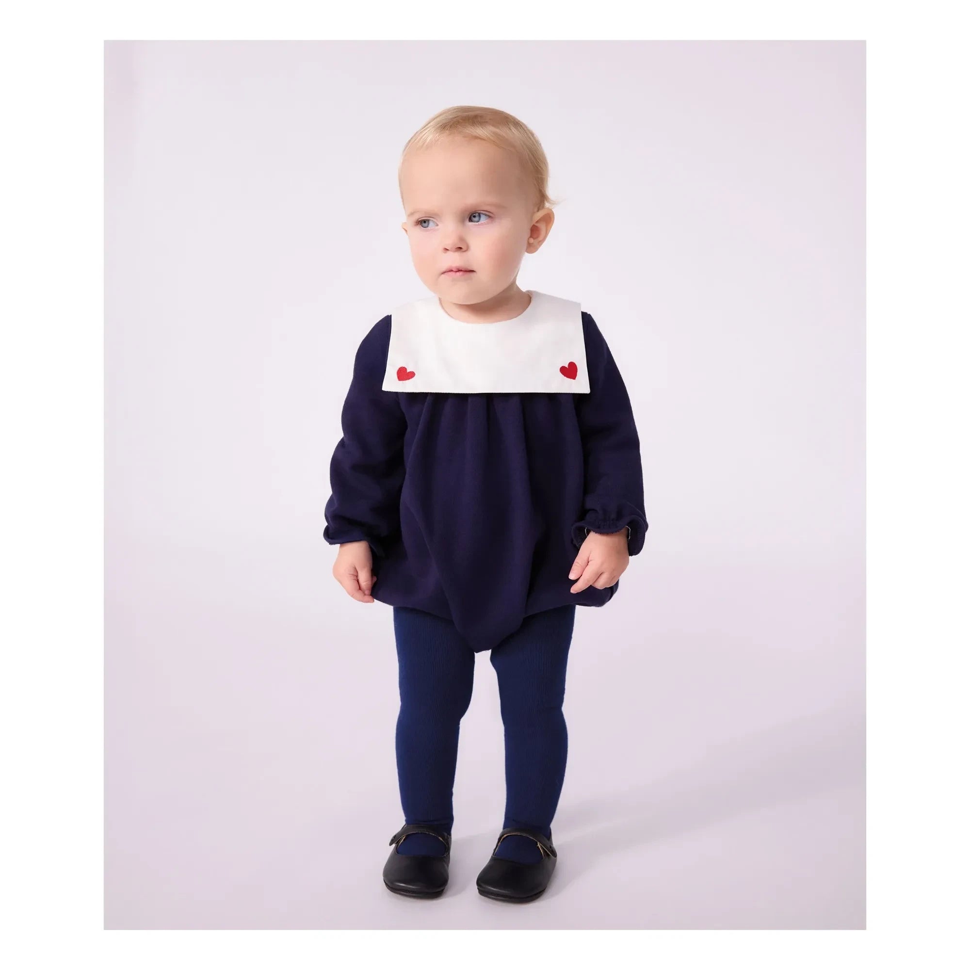 Petit Bateau - Çıtçıt yaka organik pamuklu tulum | Gece mavisi