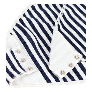 Petit Bateau - Body de algodón orgánico acanalado a rayas | Azul marino