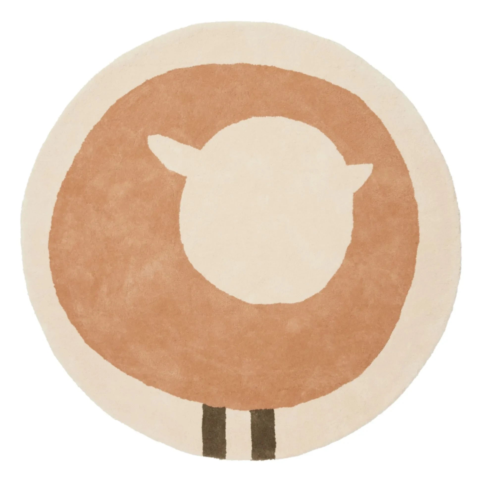 Bleuu-studio - Alfombra redonda de oveja | Marrón