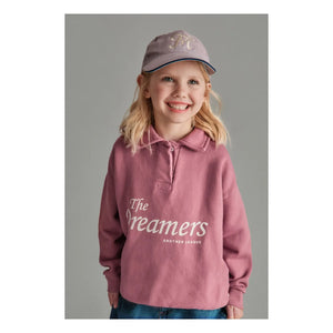 Mipounet - Dreamers Organik Pamuklu Polo Yaka Sweatshirt | Toz Pembe