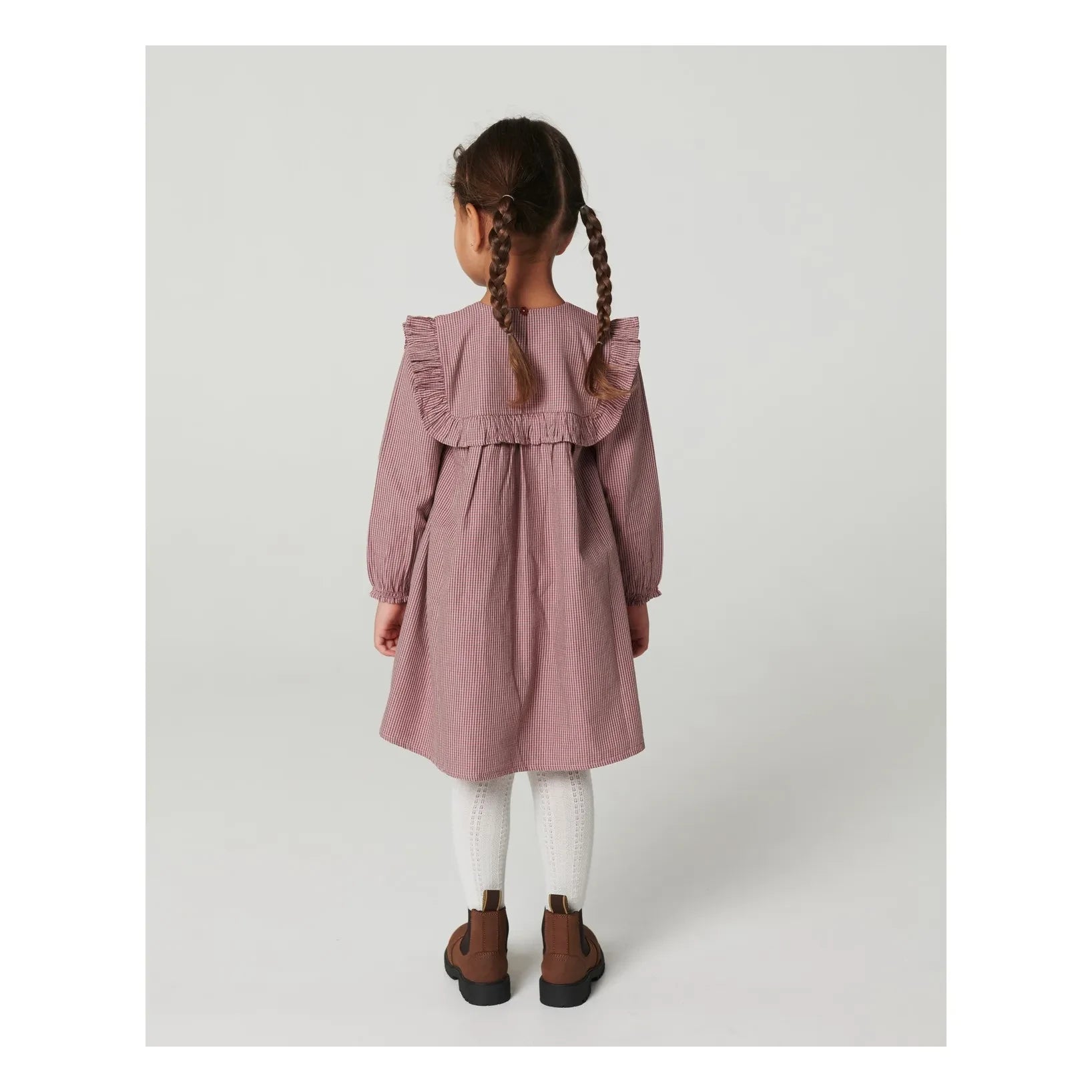Copenhagen Colors - Vestido de cuadros con bordado | Rosa
