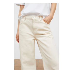 Skall Studio - Crop Taylor Organik Pamuk Kot Pantolon | Ecru