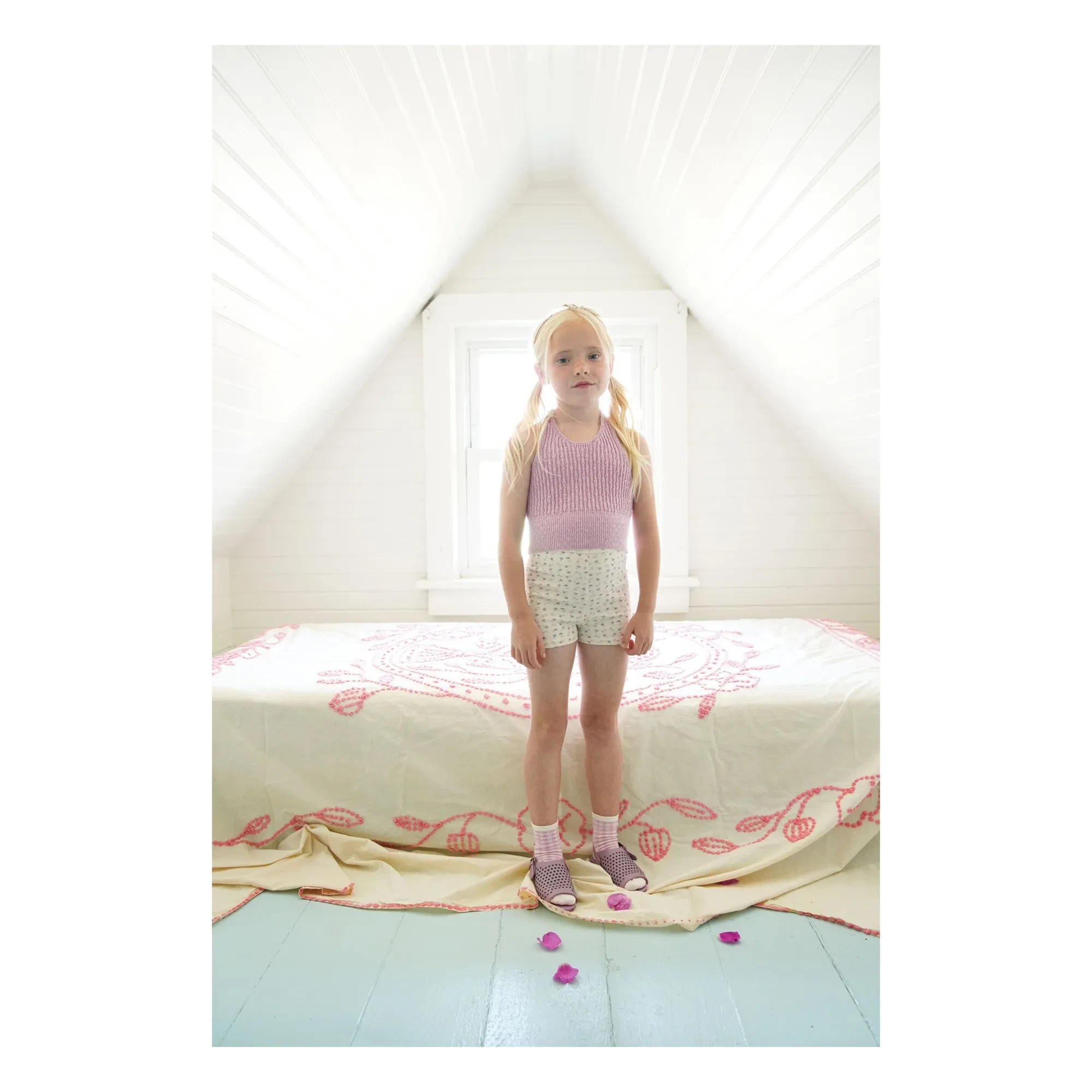 Soor Ploom - Top de Algodón Orgánico Acanalado Ava | Rosa