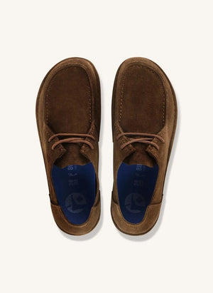 BIRKENSTOCK - Utti Mocasín de ante con cordones | Marrón oscuro