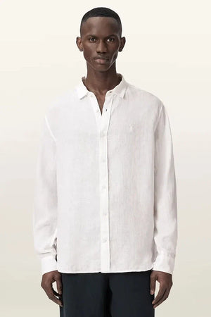 AllSaints camisa de lino para hombre LOOM