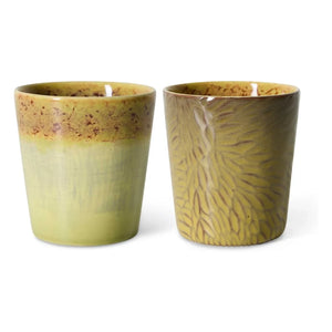 HKliving - Tazas de café de cerámica Girasoles de Van Gogh | Mostaza