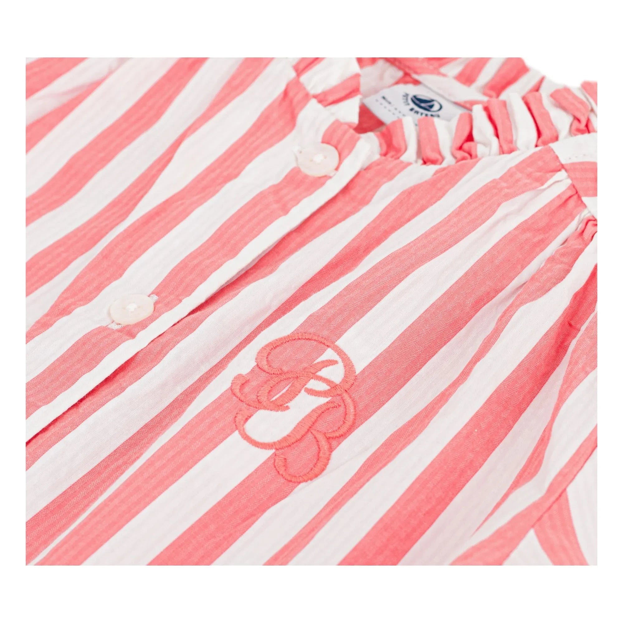 Petit Bateau - Blusa de algodón orgánico a rayas | Coral