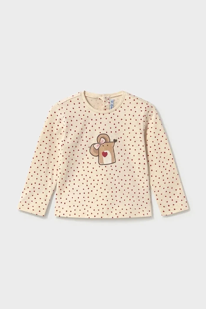 Blusa de manga larga de algodón y elastano Mayoral para niños