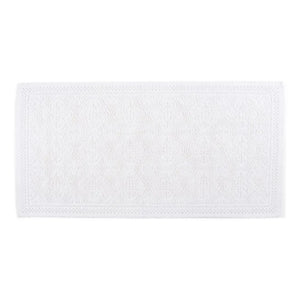 Haomy - Alfombra de baño de algodón con relieve 55x110cm | Blanco