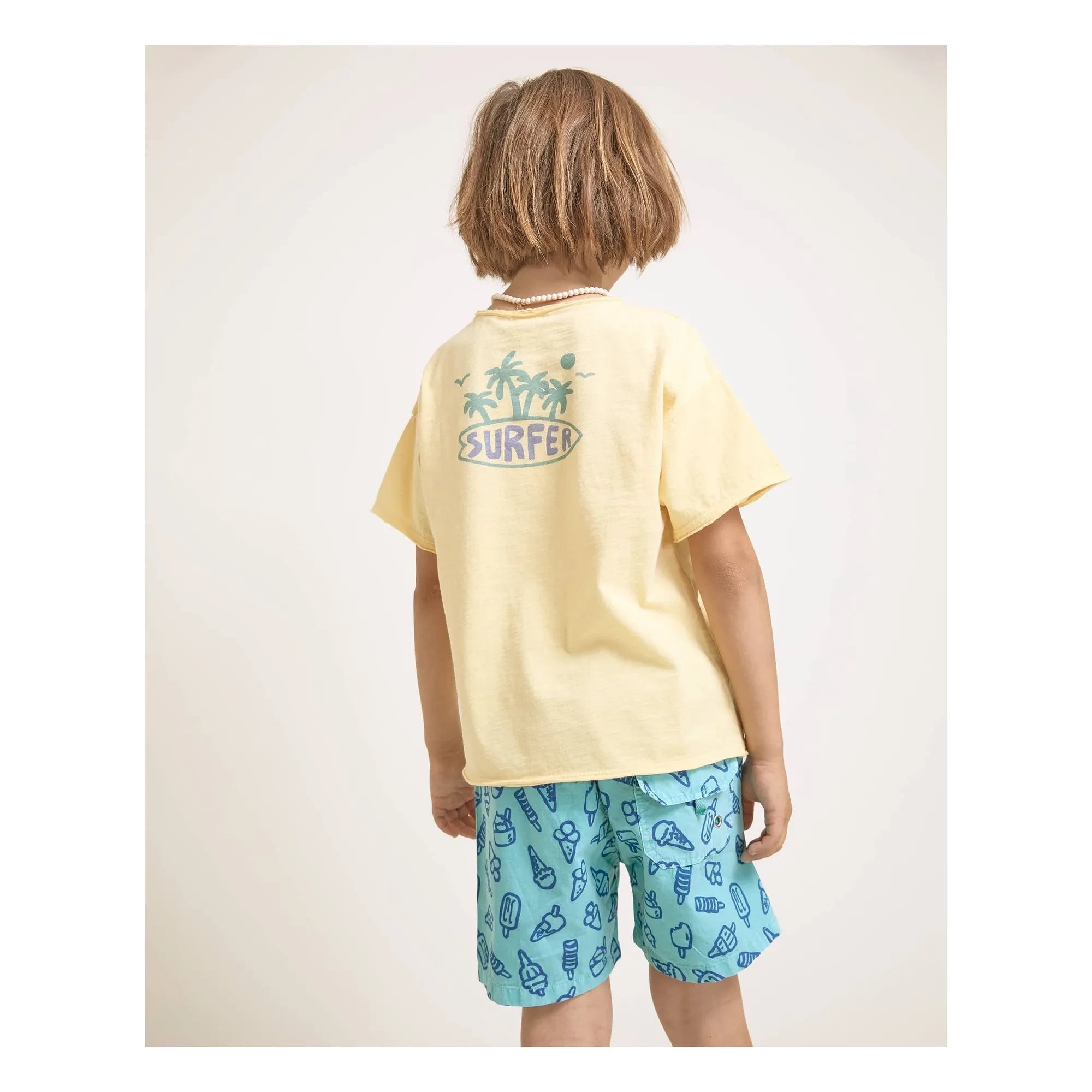 Búho - Camiseta de surf de algodón orgánico | Amarillo