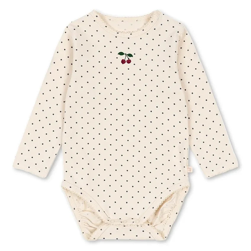 Konges Sløjd - Basic Polka Dot Organik Pamuklu Body | Ecru