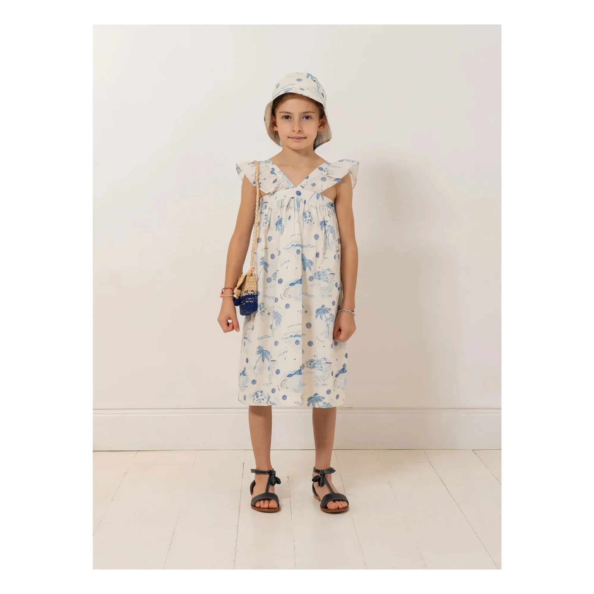 Bonpoint - Vestido Eleana de Algodón Orgánico | Azul Índigo