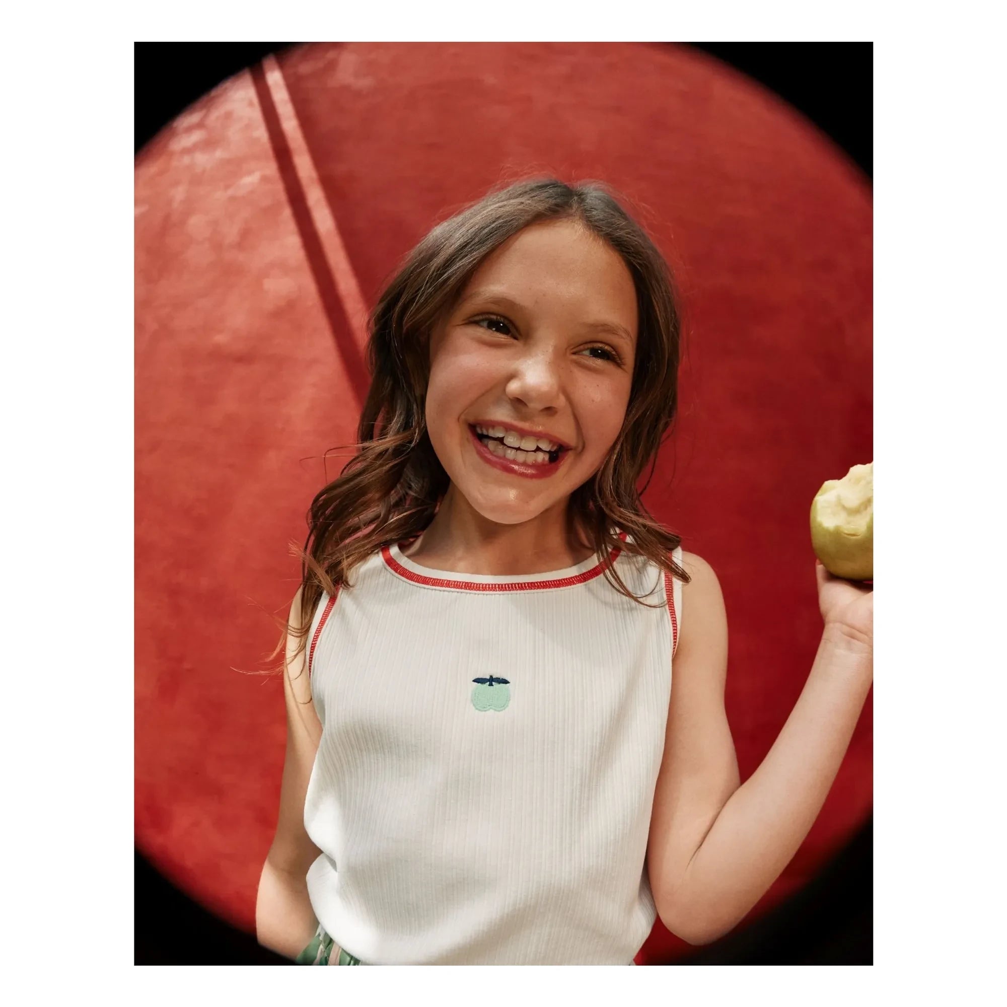 Goldie + Ace - Camiseta de tirantes acanalada Apple | Marfil
