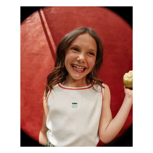 Goldie + Ace - Camiseta de tirantes acanalada Apple | Marfil