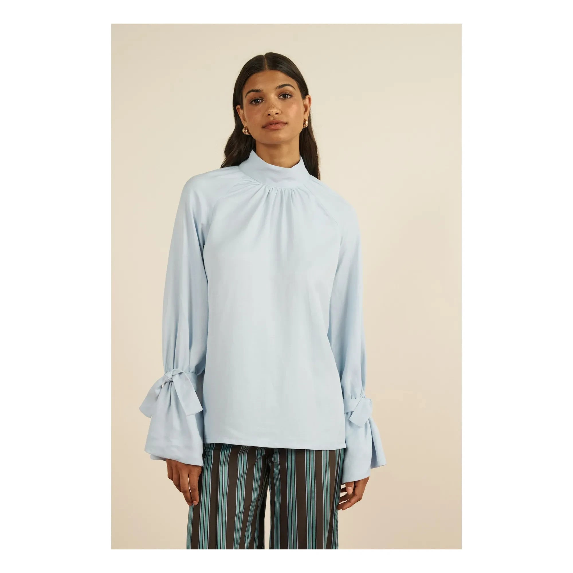 Maria de la Orden - Blusa de fibra reciclada Bosco | Azul claro