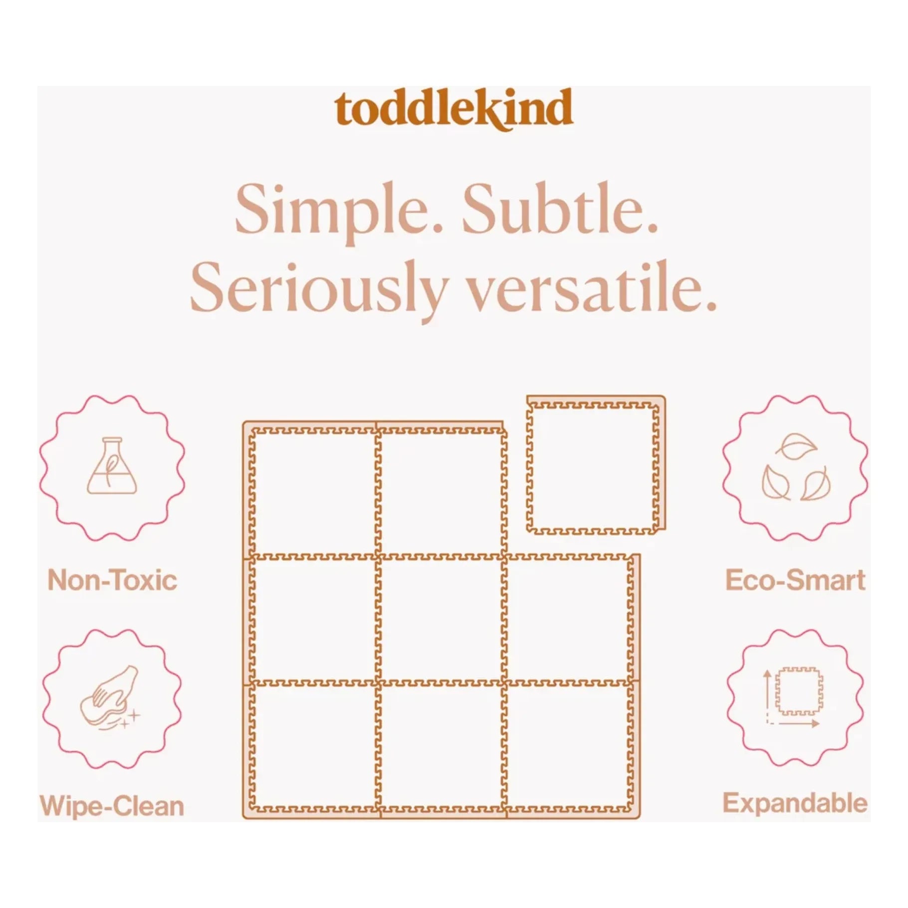 Toddlekind - Alfombra de juego modular Wild | Rosa empolvado