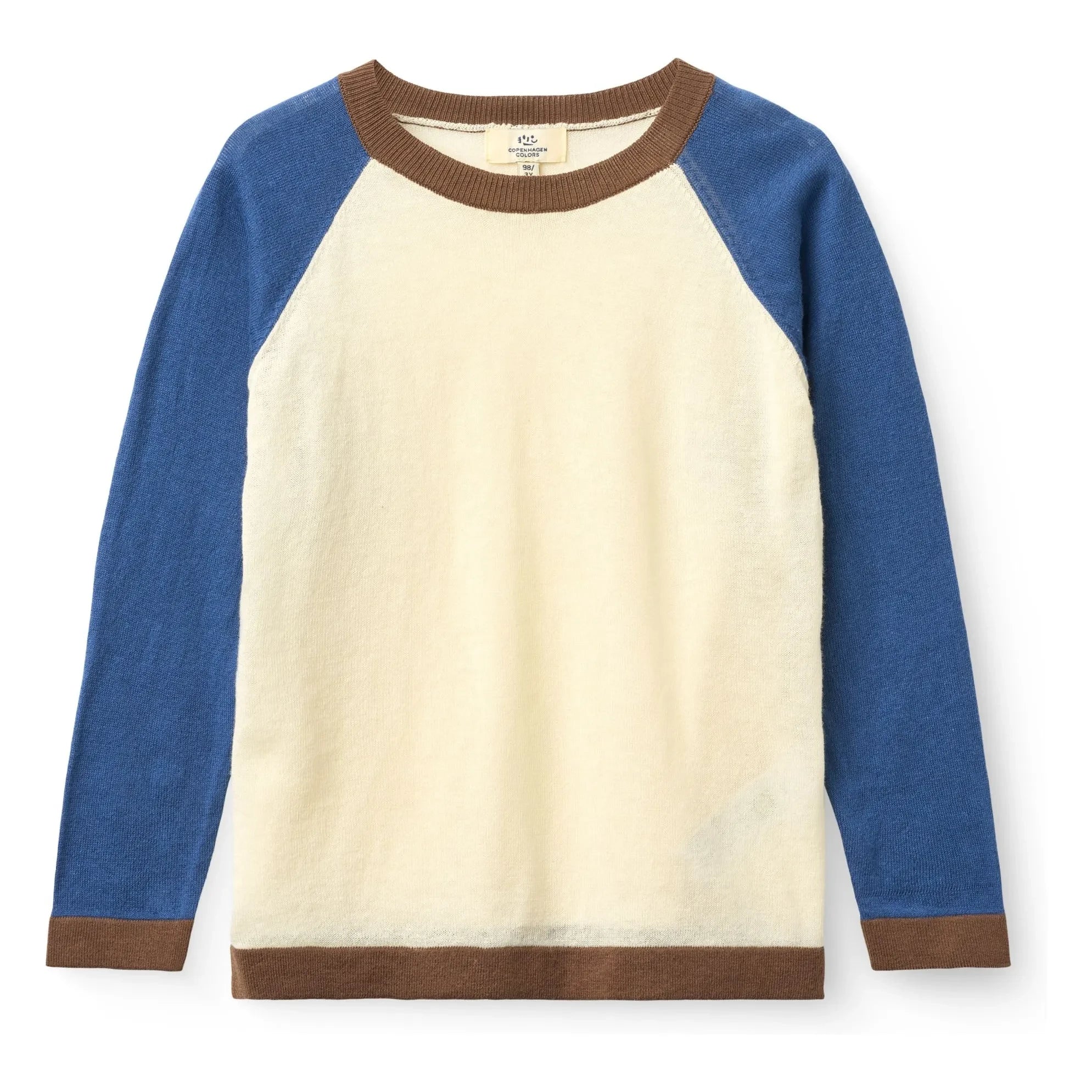 Copenhagen Colors - Camiseta de bloques de color de punto de algodón orgánico | Crema