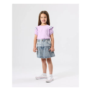 Goldie + Ace - Falda Vaquera Peplum | Azul